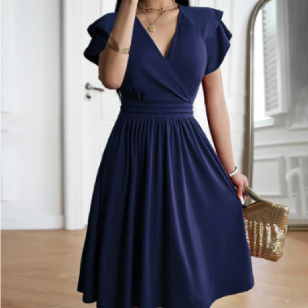 Women's Short Sleeve V-Neck Dress | Mini