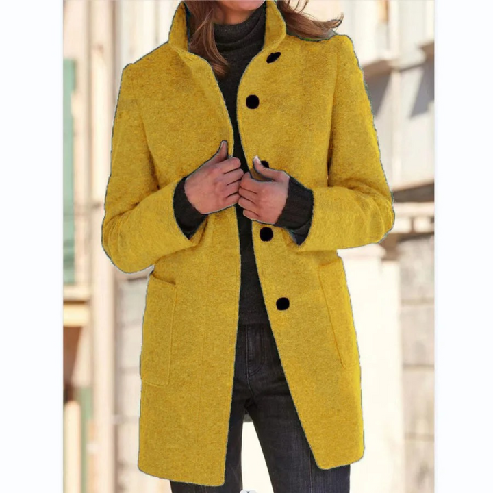 Manteau en laine vintage col montant femme - Cleotha