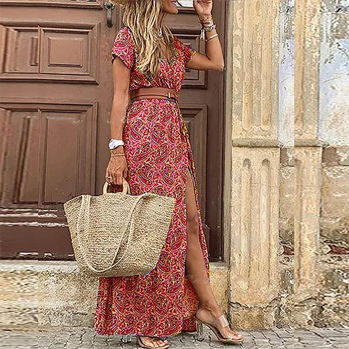 Langer Sommerrock mit Schlitz für Damen | Maxi