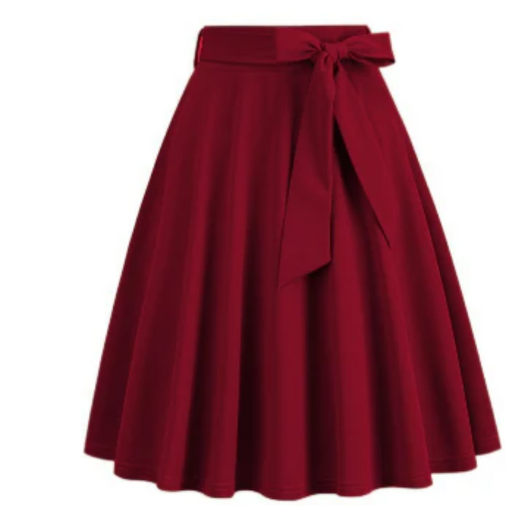 Damen Midirock mit hoher Taille | Fliege