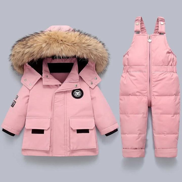 NeigeDouce – Combinaison et manteau d'hiver pour enfant avec col en fourrure, idéal pour le ski