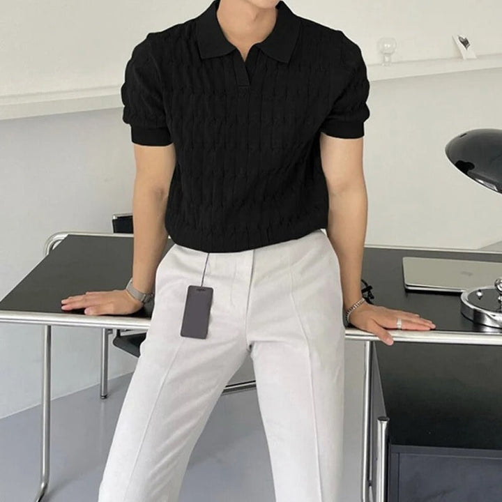 finlandese | Polo casual a righe con scollo a V