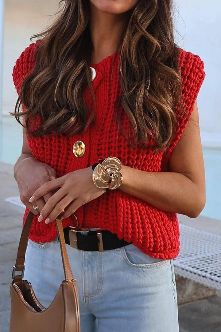 Gilet Boutonné en Tricot Décontracté - Style Élégant et Confortable