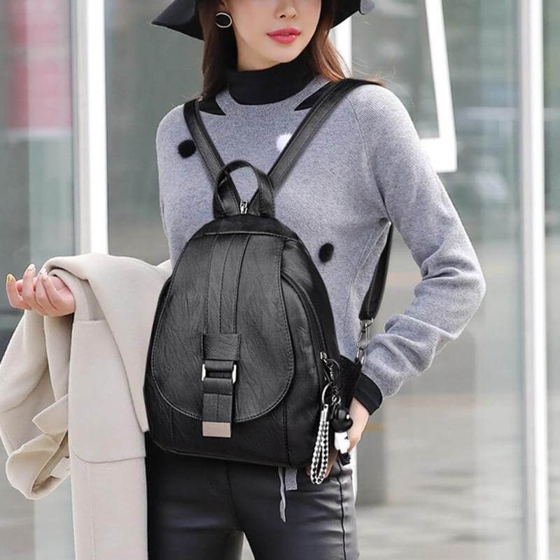 Camia - Sac à Dos Élégant et Pratique en Cuir Véritable
