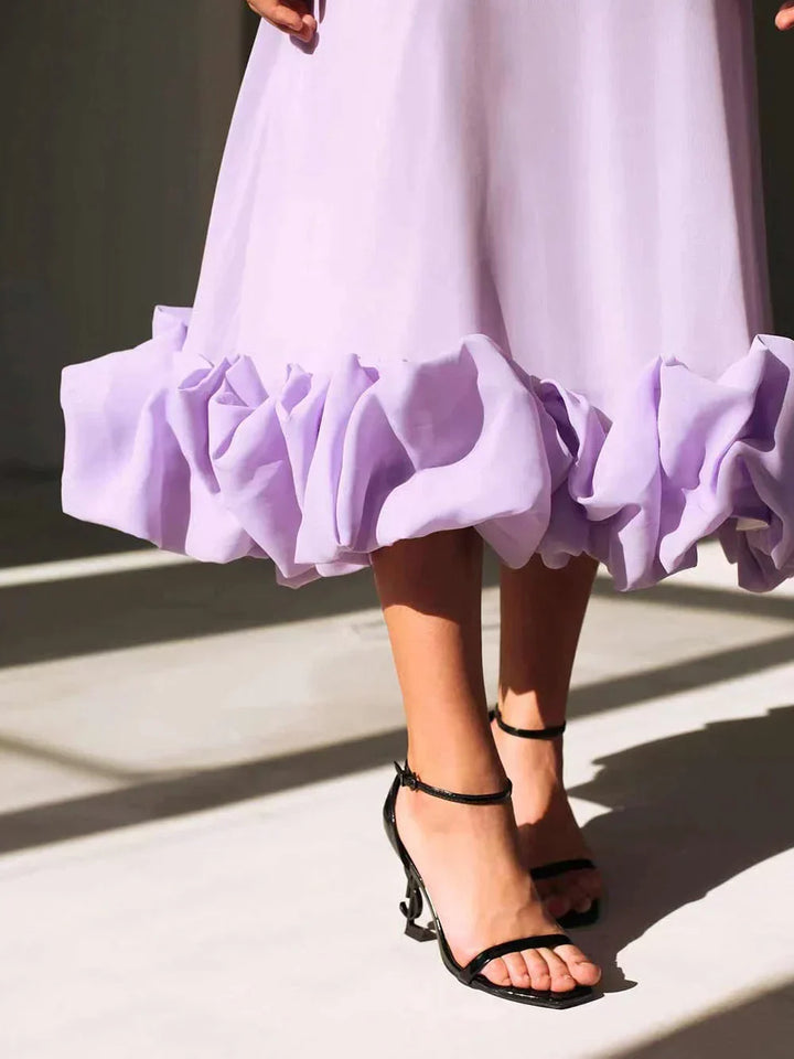 Midikleid mit Volant und Bustier