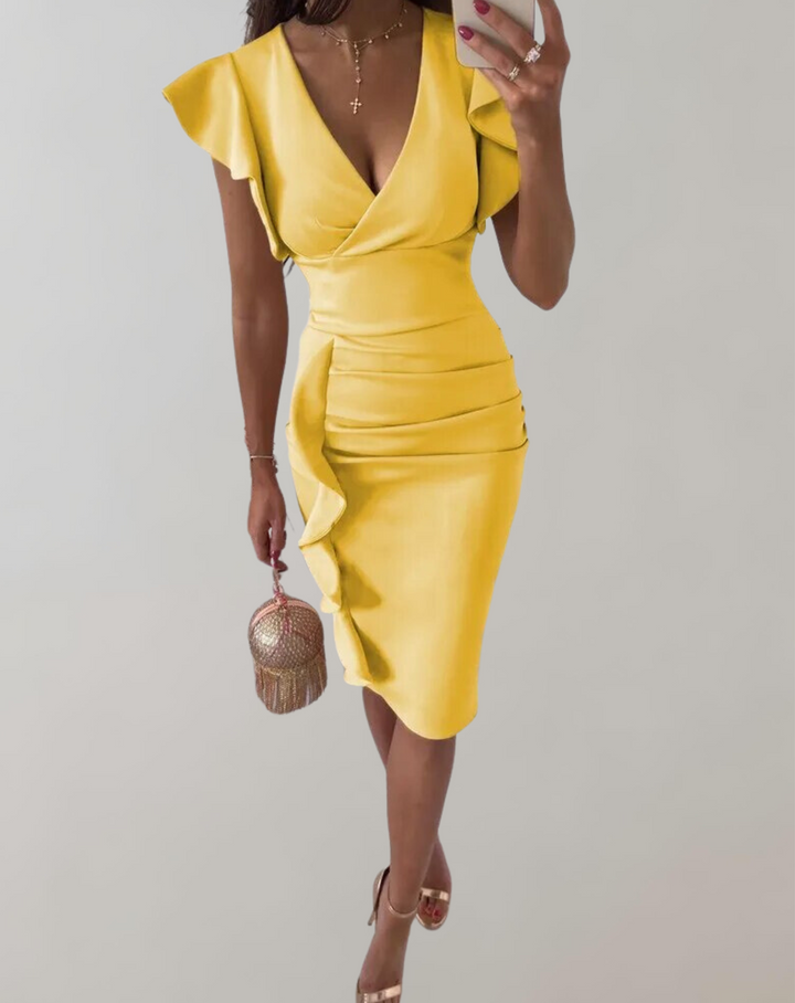 Robe Daria – Eleganza a Vita Alta con Maniche Volanti