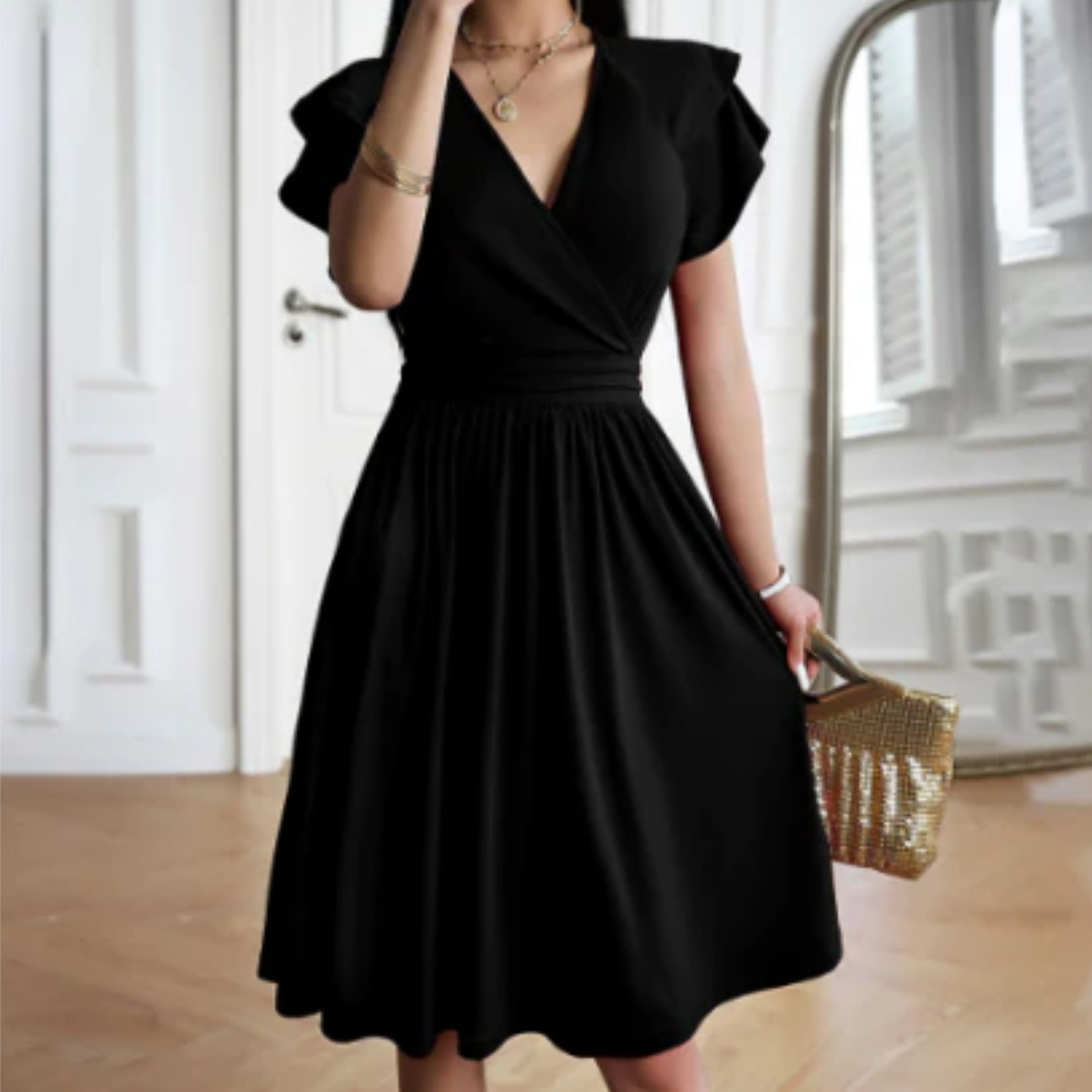 Women's Short Sleeve V-Neck Dress | Mini