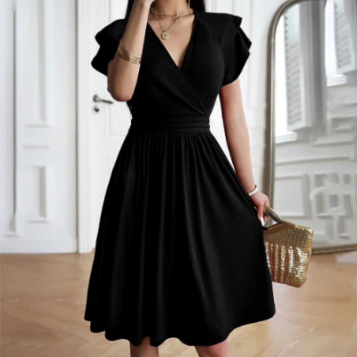 Women's Short Sleeve V-Neck Dress | Mini