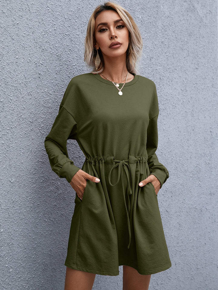 Robe Sweat Femme Décontractée – Taille Ajustable, Look Urbain Chic