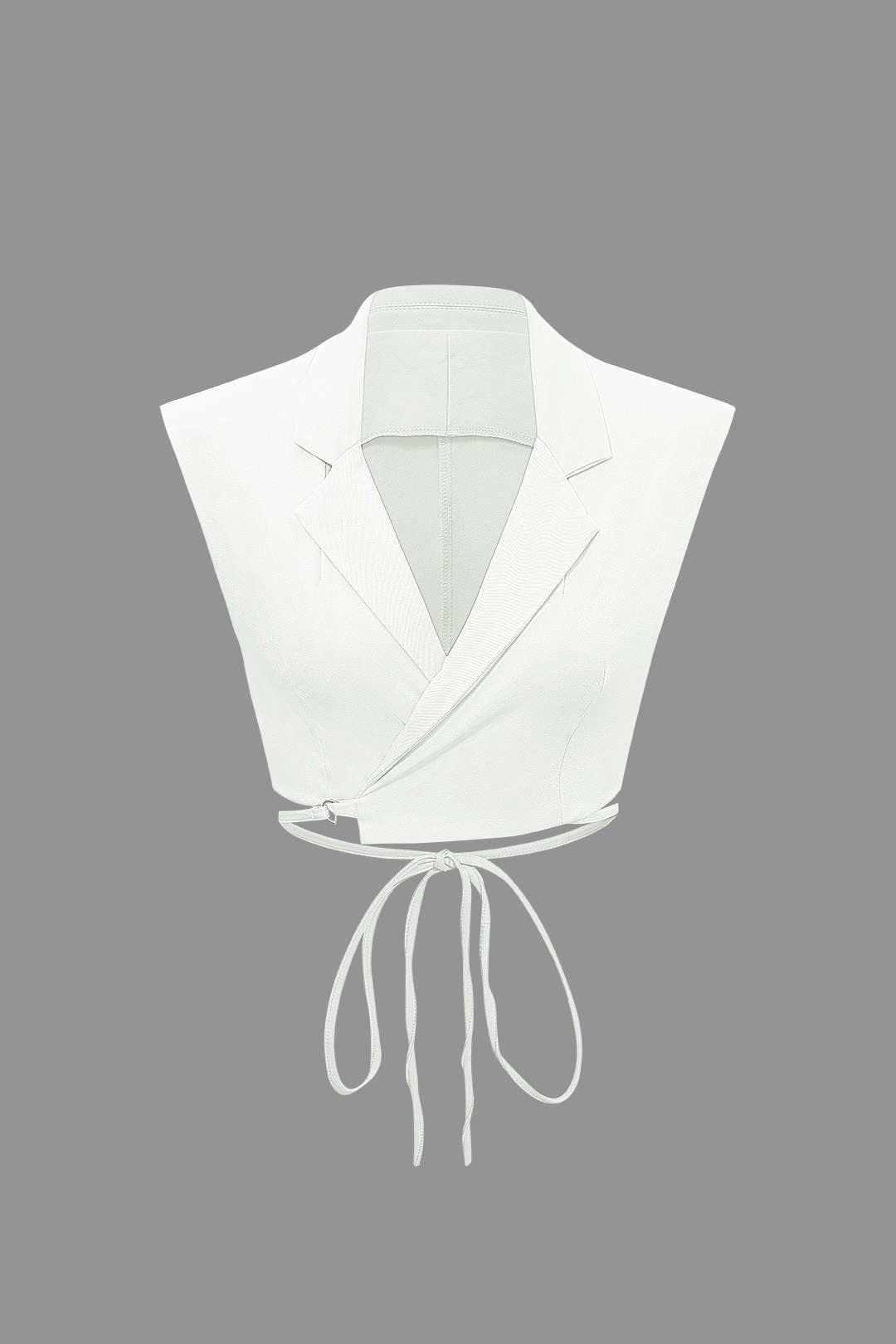 Ensemble Pantalon et Gilet à Revers - Élégance Décontractée