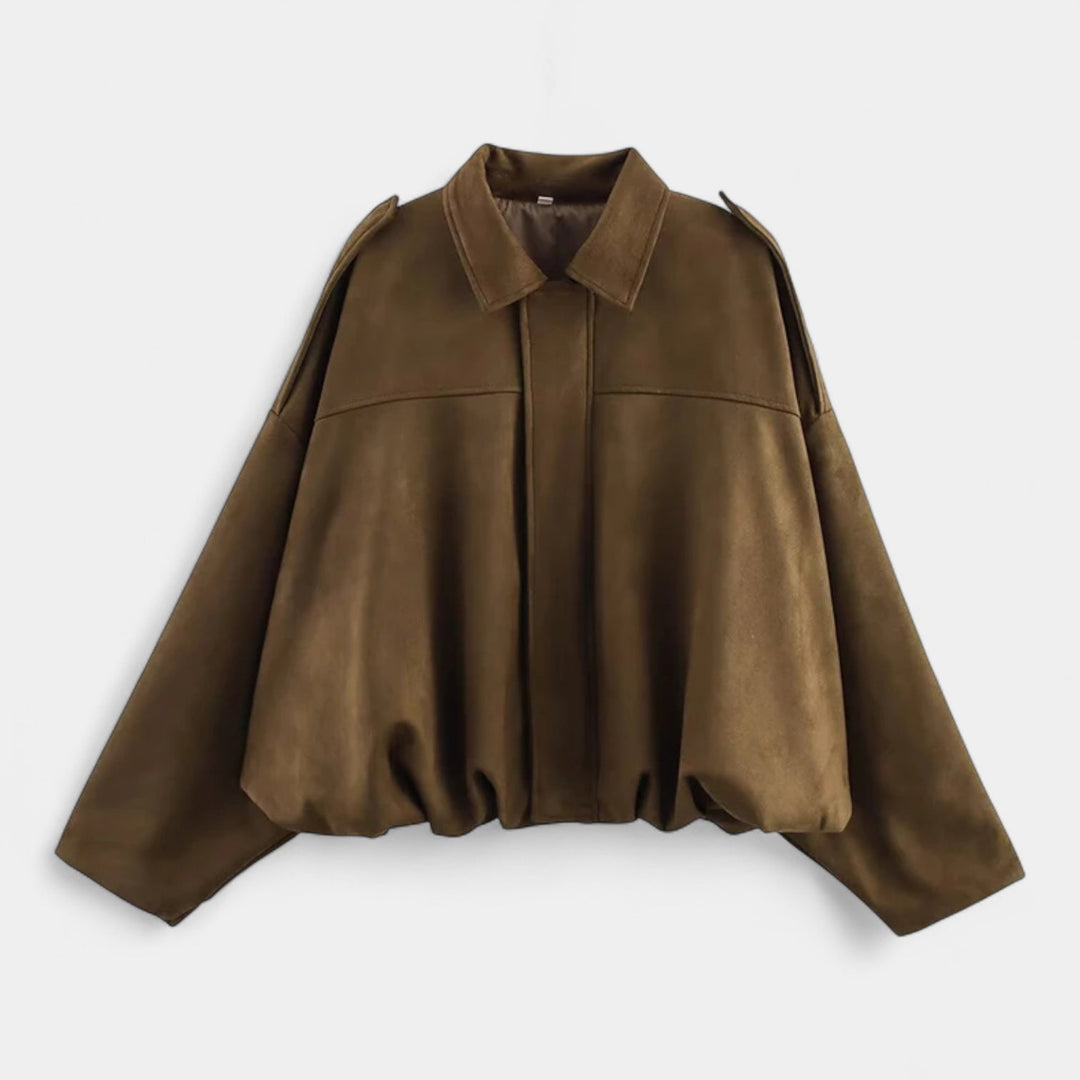 Curie Paris | Veste pour femme d'inspiration militaire en simili-suède