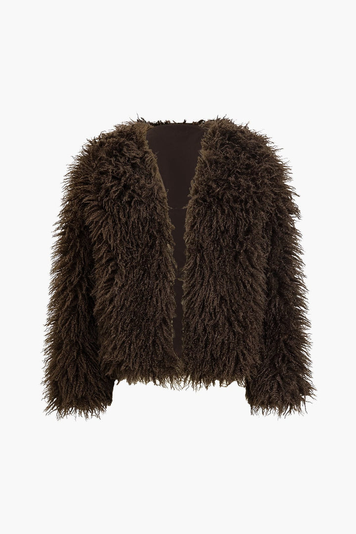 Blazer Décontracté en Fourrure Synthétique – Veste Extérieure Élégante en Polyester