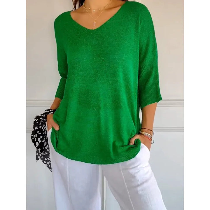 Elisa | Confortable Dames-Stricktop con scollo a V