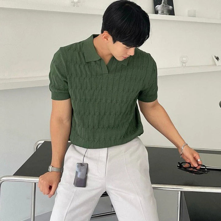 finlandese | Polo casual a righe con scollo a V