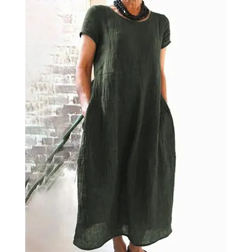 Einfaches Sommerkleid für den Alltag für Damen | Midi
