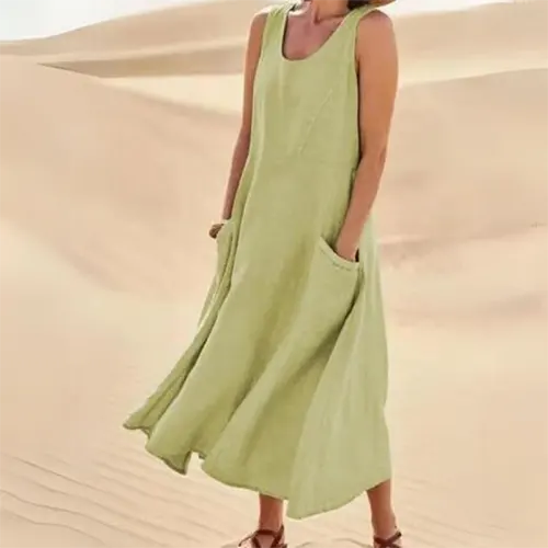 Sommerkleid A-Linie Ärmellos für Damen | Midi