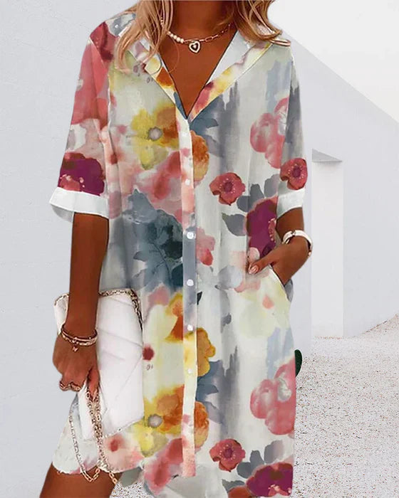 Camicia ampia con maniche a tre quarti