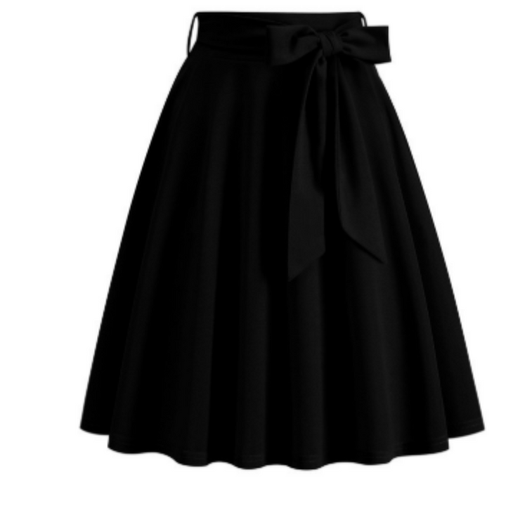 Damen Midirock mit hoher Taille | Fliege