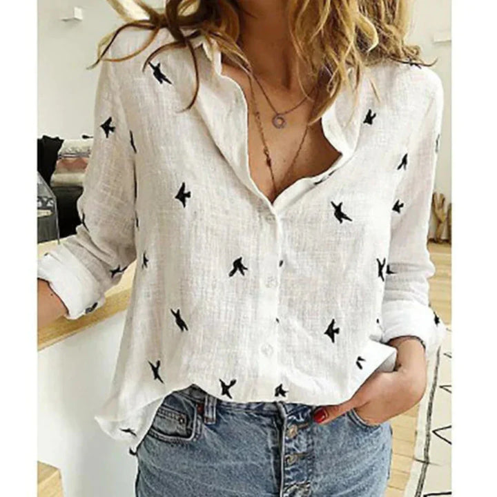 Manches Longues Pour Femmes Chemise Boutonnée | Décontractée