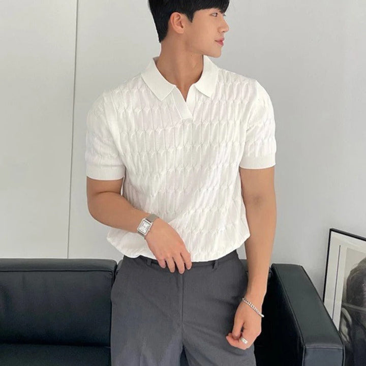 finlandese | Polo casual a righe con scollo a V
