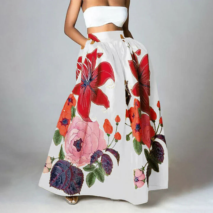 Damen Rock Hohe Taille mit Blumenmuster | Elegant