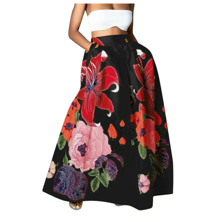 Damen Rock Hohe Taille mit Blumenmuster | Elegant