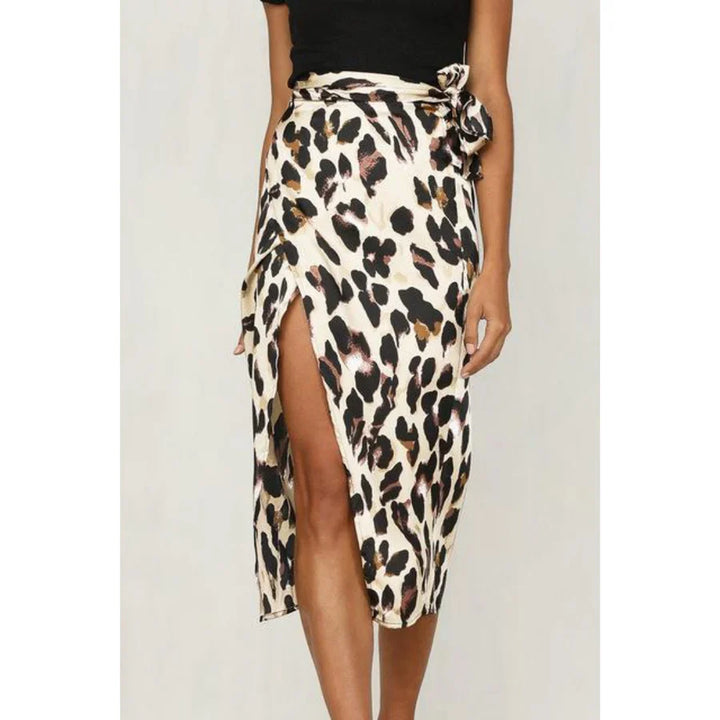 Damen Wickelrock Leopard | Offen
