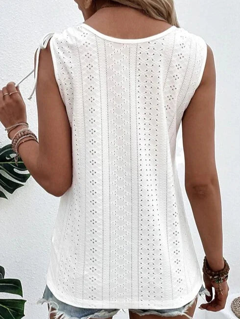 Texturiertes Sommer-Top mit Trägern für Damen | Ärmellos