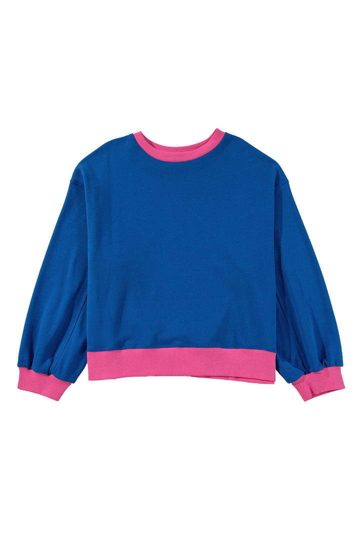 Margaux – Pull bleu ciel grande taille avec manches ballon