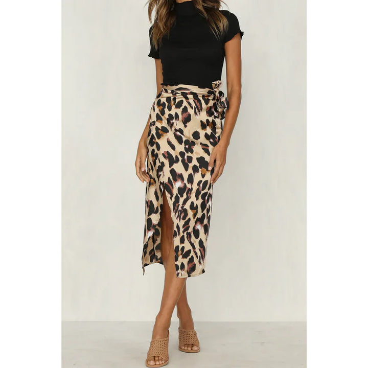Damen Wickelrock Leopard | Offen