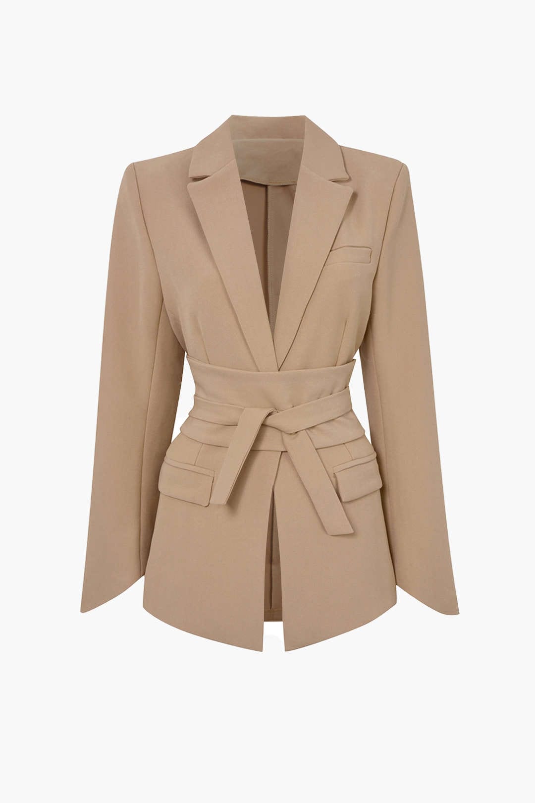 Blazer ceinturé à col à revers