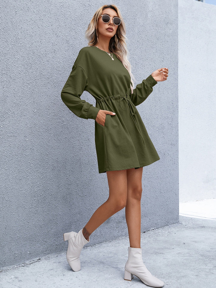 Robe Sweat Femme Décontractée – Taille Ajustable, Look Urbain Chic