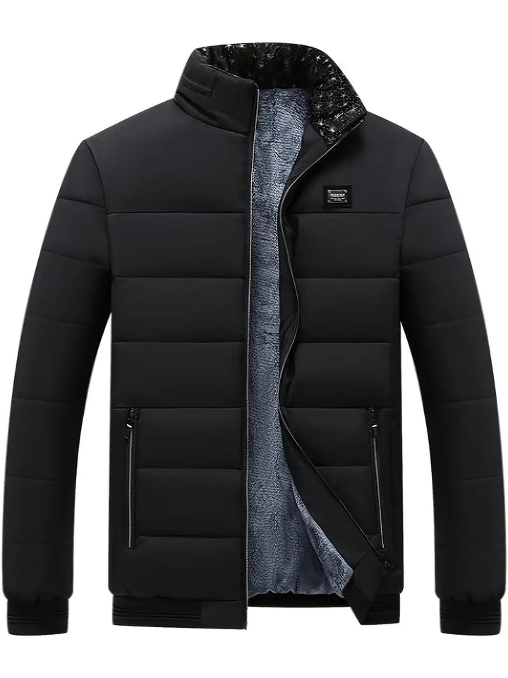Matthieu – Cappotto uomo con collo alto, giacca invernale spessa con fodera in velluto