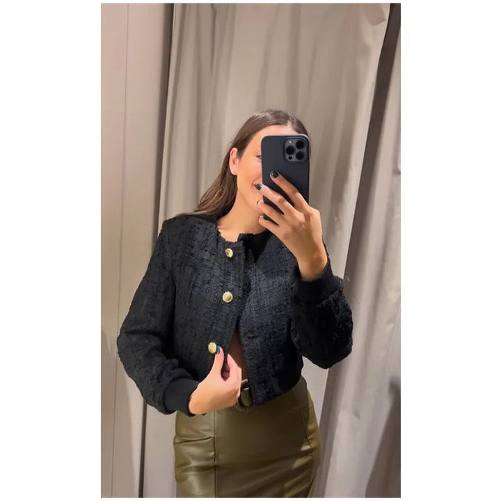 Faustine - Élégante veste en tweed, un intemporel chic pour toutes les occasions