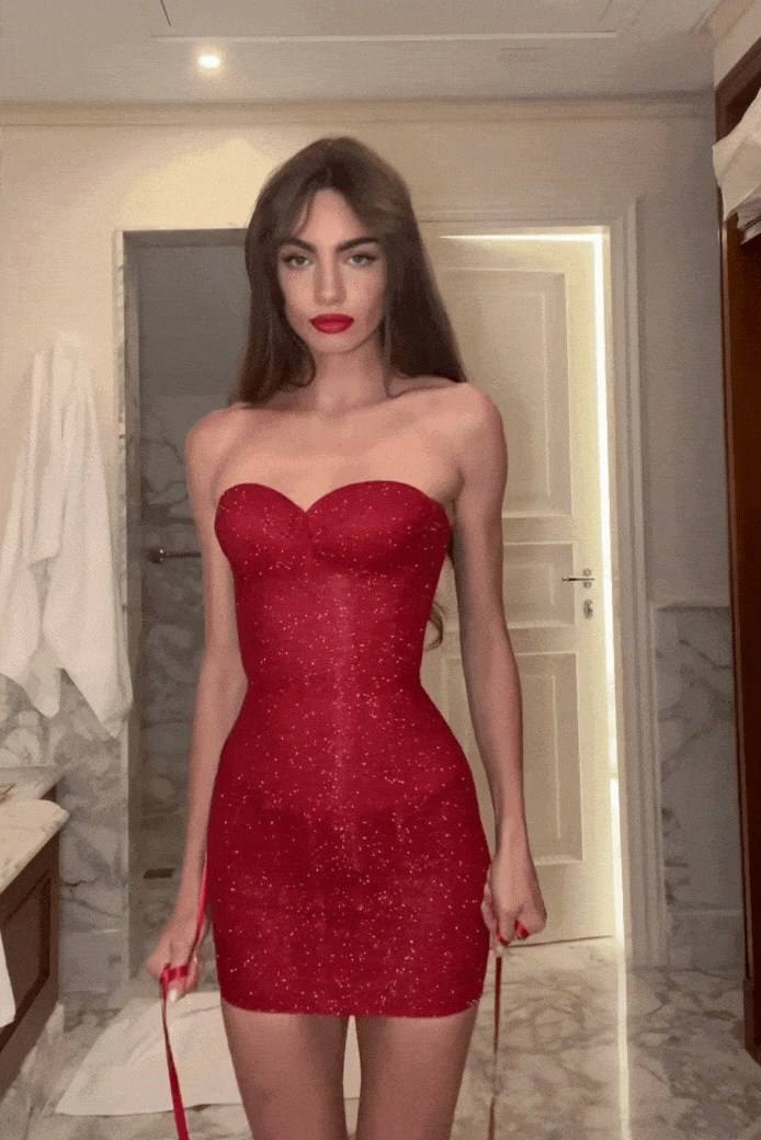 Margaux - Robe courte sans bretelles avec corset