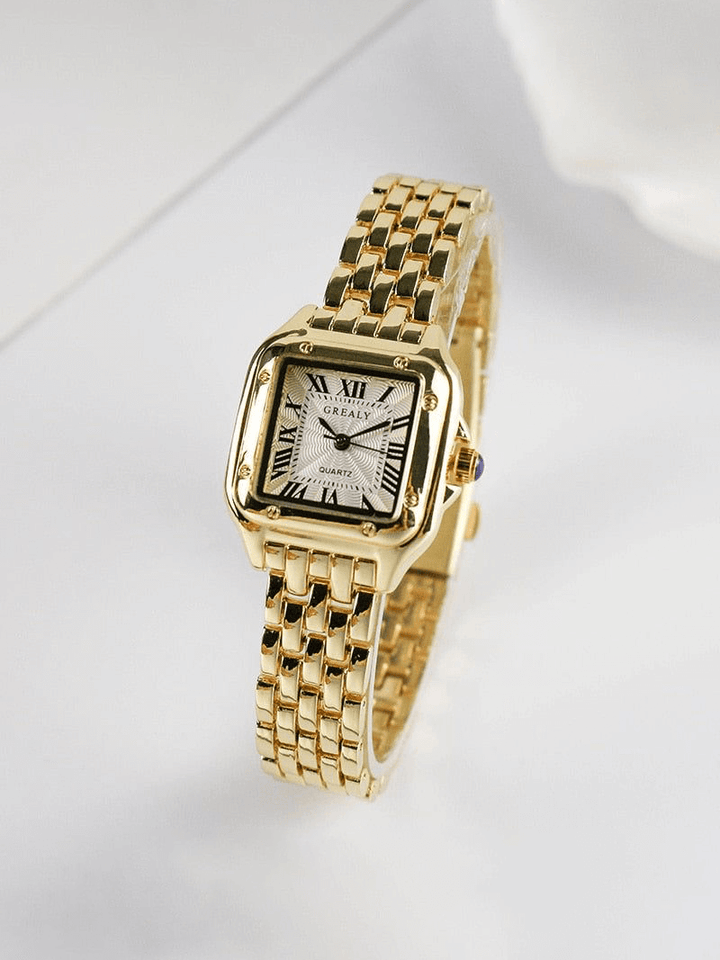 Montre à quartz de forme carrée de luxe.