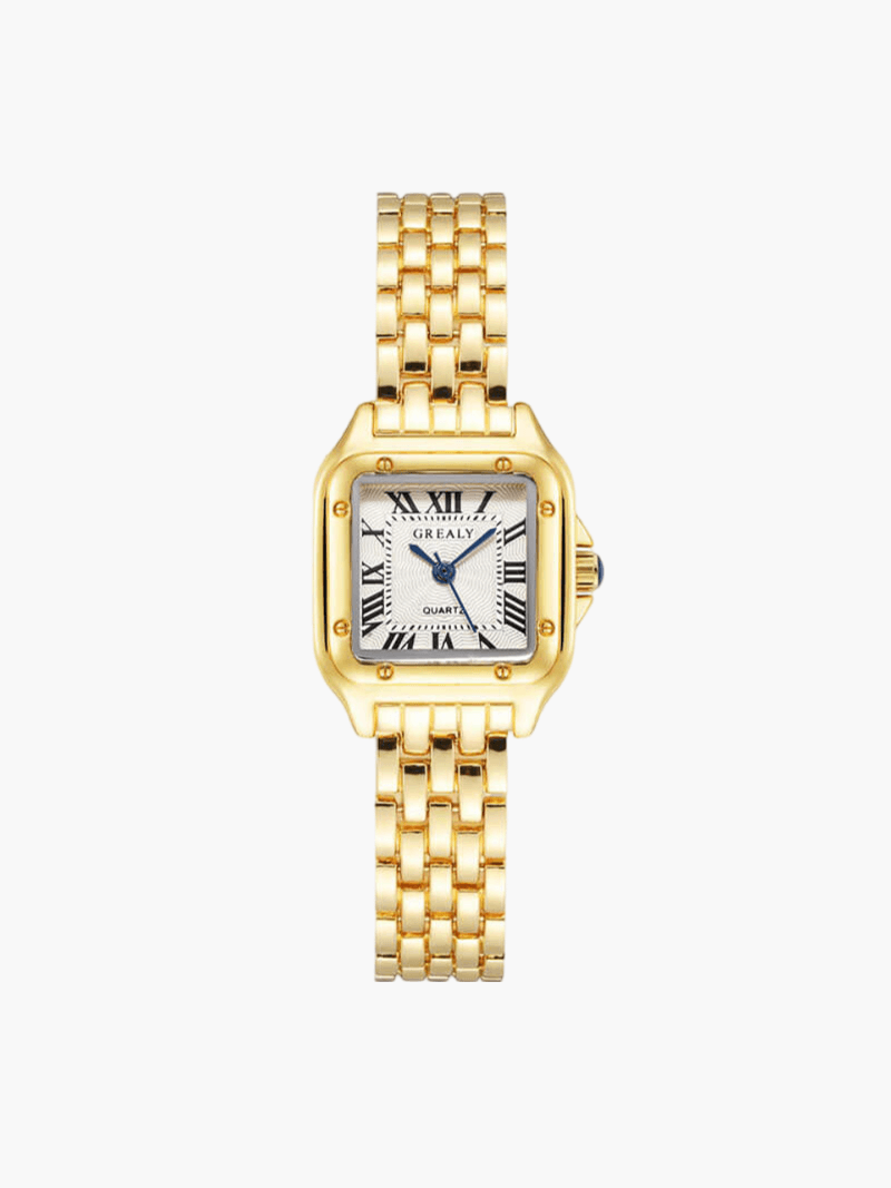 Montre à quartz de forme carrée de luxe.