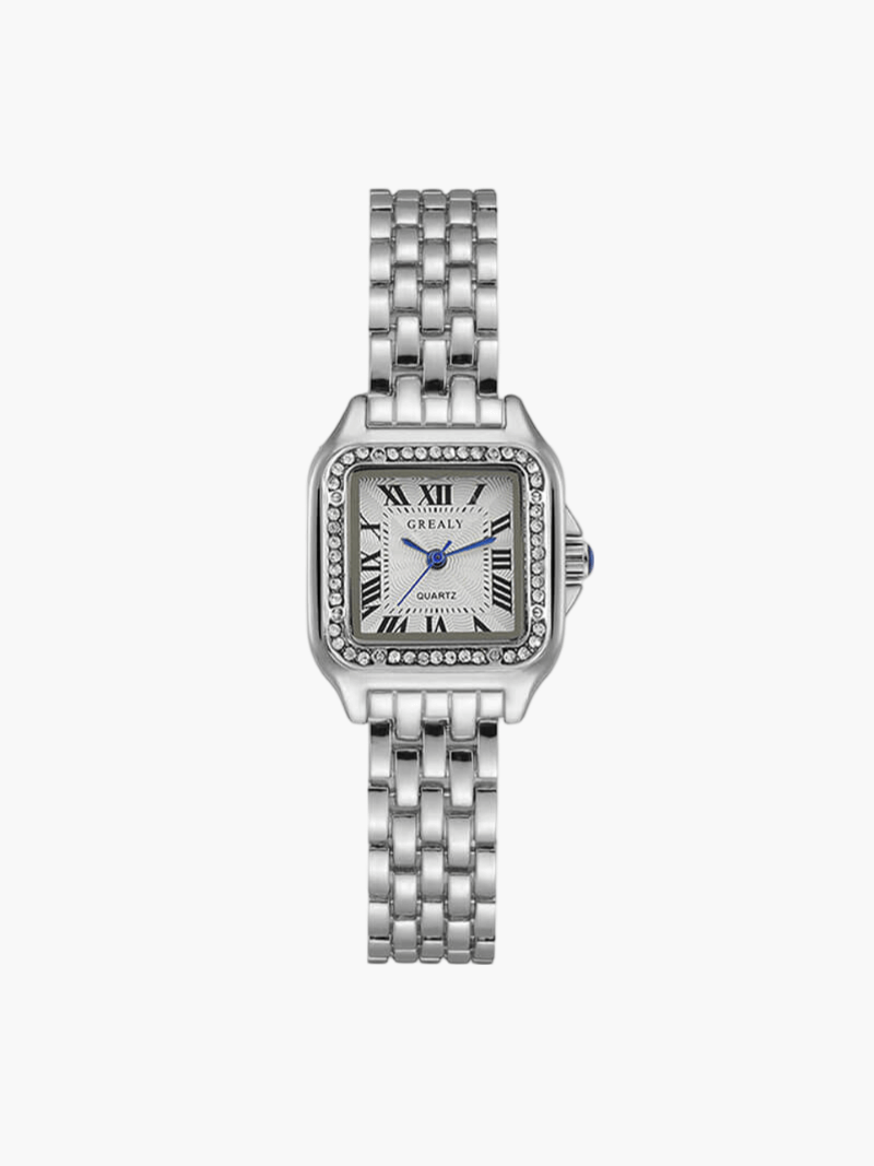 Montre à quartz de forme carrée de luxe.