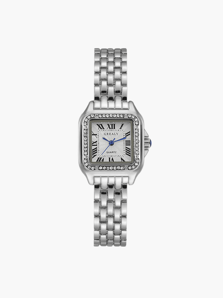 Montre à quartz de forme carrée de luxe.