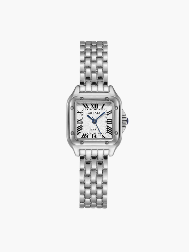 Montre à quartz de forme carrée de luxe.