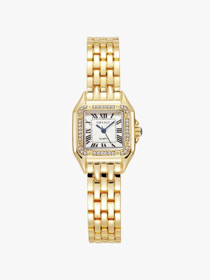 Montre à quartz de forme carrée de luxe.