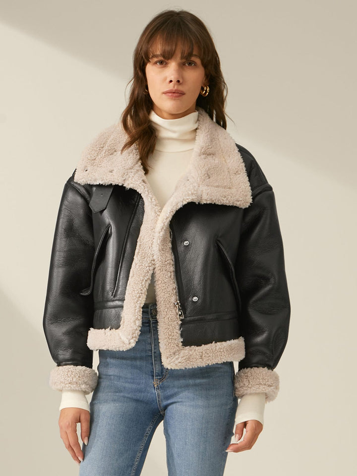 Jacqueline - Veste en peau de cuir
