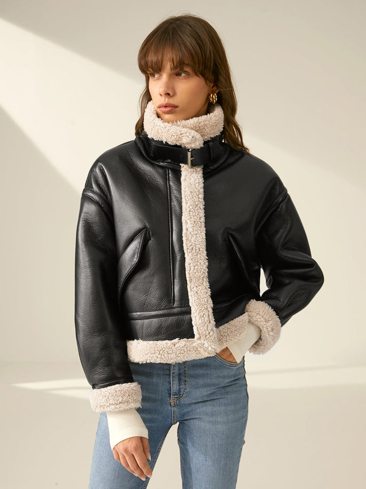 Jacqueline - Veste en peau de cuir