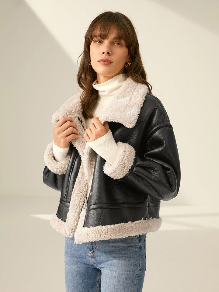 Jacqueline - Veste en peau de cuir