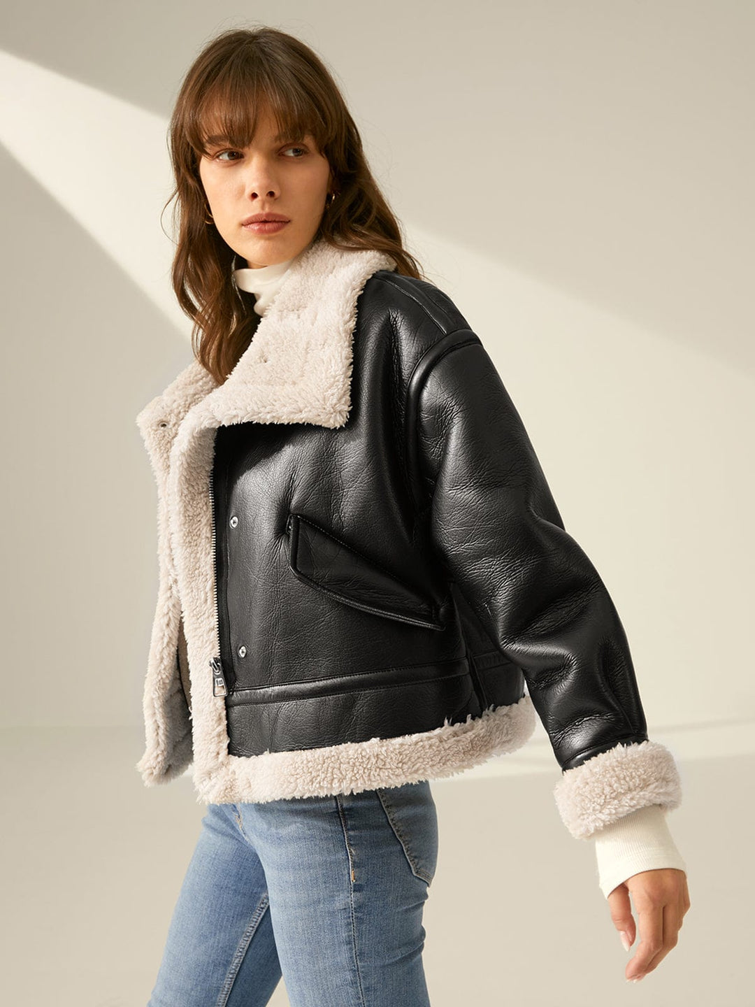 Jacqueline - Veste en peau de cuir