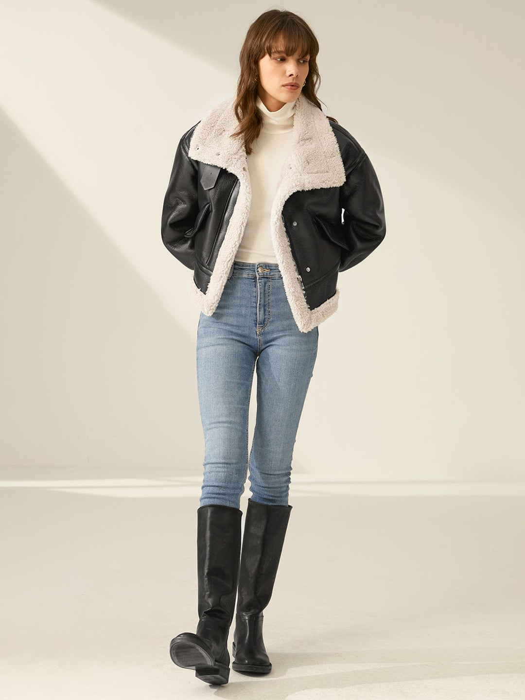 Jacqueline - Veste en peau de cuir