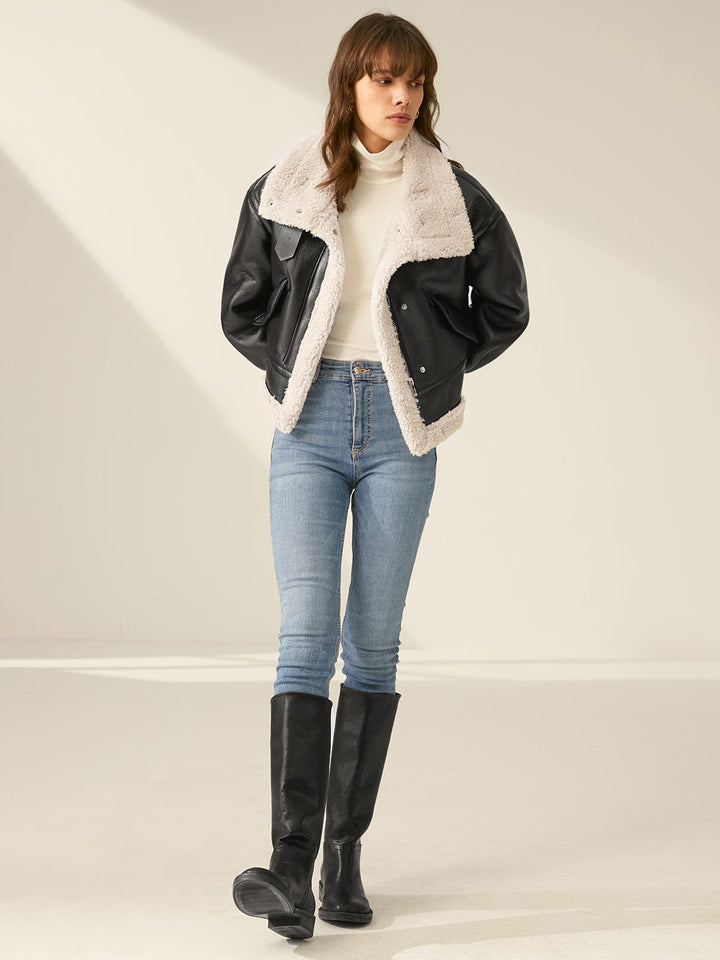 Jacqueline - Veste en peau de cuir
