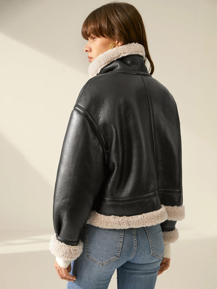 Jacqueline - Veste en peau de cuir