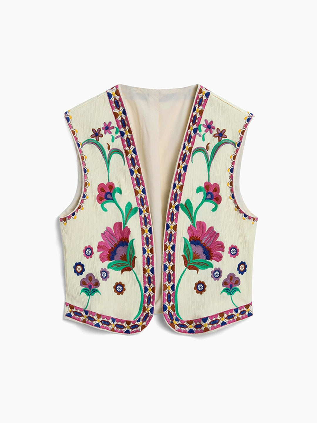 Veste ornée de broderies florales