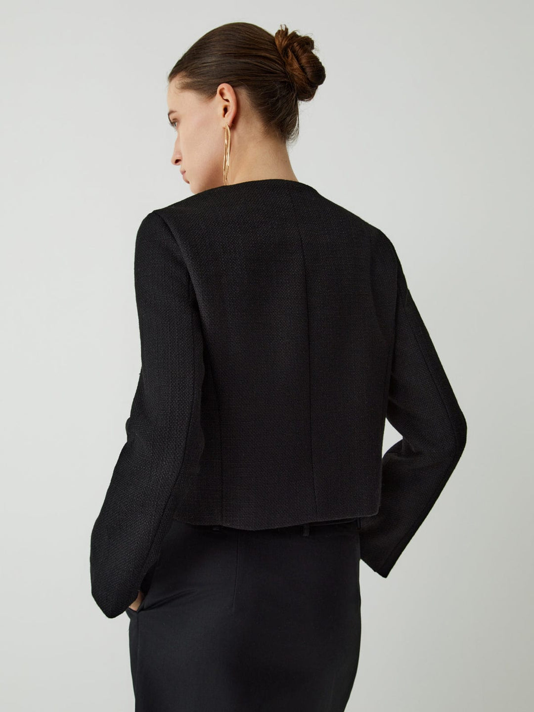 Blazer en tweed à boutons